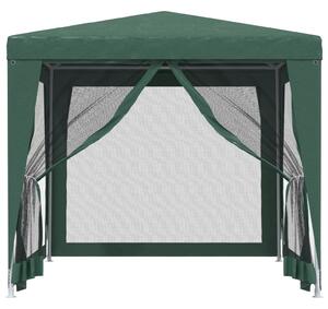 VidaXL zöld HDPE rendezvénysátor 4 hálós oldalfallal 2,5x2,5 m