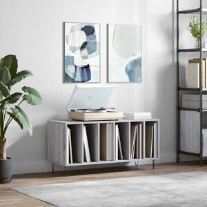 Szürke sonoma színű szerelt fa hanglemezszekrény 100x38x48 cm