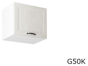 KINGDOM G50K felső konyhaszekrény, 50x40x32, fehér skandináv fenyő/vad tölgy