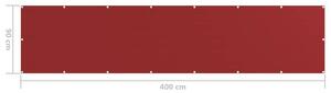 VidaXL piros HDPE erkélyparaván 90 x 400 cm