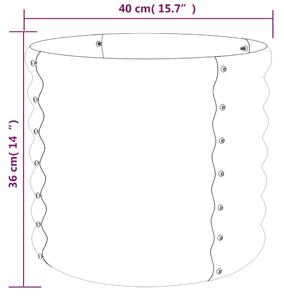 VidaXL antracitszürke porszórt acél kerti ültetőláda 40 x 40 x 36 cm