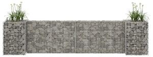 VidaXL H alakú acéldrót virágtartó gabion 260 x 40 x 60 cm