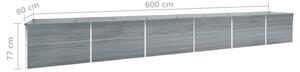 VidaXL szürke horganyzott acél kerti magaságyás 600 x 80 x 77 cm