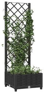 VidaXL fekete polipropilén rácsos kerti ültetőláda 40 x 40 x 121,5 cm