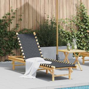 VidaXL fekete szövött bambusz napozóágy 55 x 200 x 30 cm
