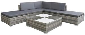 VidaXL 6 részes szürke polyrattan kerti ülőgarnitúra párnákkal