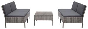 VidaXL 5-részes szürke polyrattan kerti bútorszett párnákkal