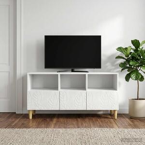 TV szekrény 102 x 34,5 x 50 cm Magasfényű Fehér Szerelt Fa