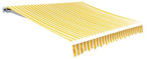 VidaXL sárga-fehér vászon napellenző tető 4 x 3 m (a váz nem tartozék)