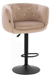 HR333CW Latte modern velúr szék fekete lábbal