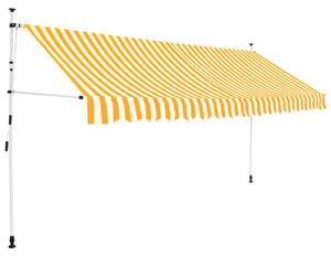 VidaXL narancssárga-fehér csíkos kézzel feltekerhető napellenző 400 cm