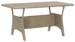 Szürke polyrattan kerti asztal 120 x 70 x 66 cm