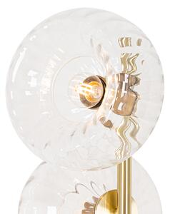 Art Deco állólámpa arany üveggel 3 fényű - Ayesha