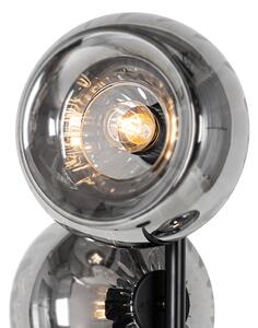 Art Deco állólámpa fekete füstüveggel 3 fényű - Ayesha