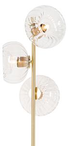 Art Deco állólámpa arany üveggel 3 fényű - Ayesha