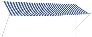 VidaXL feltekerhető kék és fehér napellenző 350 x 150 cm