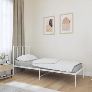 Fehér fém ágykeret fejtámlával 80x200 cm