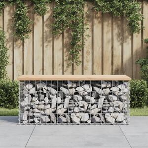Tömör fenyőfa gabion kerti pad 103x44x42 cm