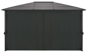 VidaXL fekete alumínium pavilon függönnyel 4 x 3 x 2,6 m