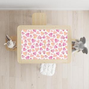 IKEA FLISAT asztal bútormatrica - Rózsaszín és narancssárga szívek