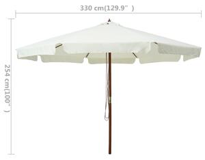 VidaXL homokfehér kültéri napernyő farúddal 330 cm