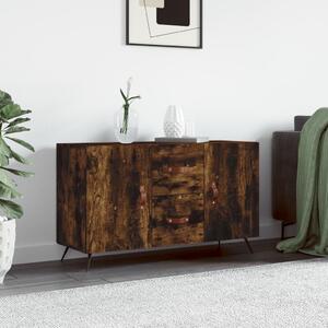Füstös tölgy színű szerelt fa tálalószekrény 100 x 36 x 90 cm