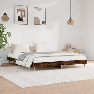 Füstös tölgy színű szerelt fa ágykeret matrac nélkül 120x200 cm