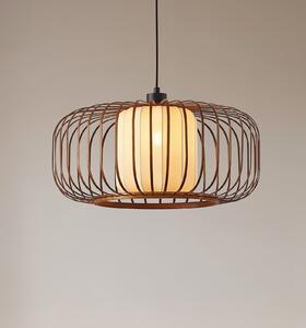 Függőlámpa Lindby, Davella, dimmable, Fa, Nappali, Bambusz, Skandináv