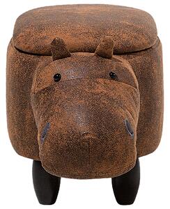 Sötétbarna műbőr állatos puff 32 x 35 cm HIPPO