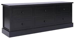 Fekete tömör császárfa TV-szekrény 108 x 30 x 40 cm