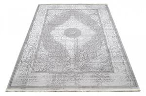 PALERMO Exkluzív szürke szőnyeg fehér orientális mintával Szélesség: 120 cm | Hossz: 170 cm