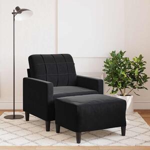VidaXL fekete bársony kanapéfotel lábtartóval 60 cm