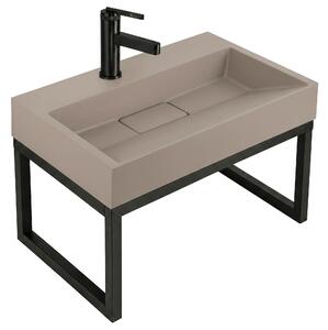 Konglomerátum mosdó Rea GOYA TAUPE 50CM + állvány