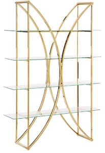 Négyszintes polcos elem HOLLOW Fém 175 cm Arany