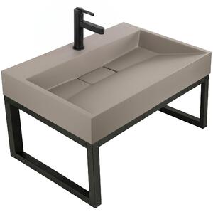 Konglomerátum mosdó Rea GOYA TAUPE 70CM + állvány