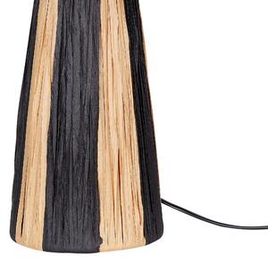 Fekete és natúr raffia asztali lámpa 41 cm WELMEL