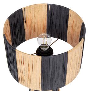 Fekete és natúr raffia asztali lámpa 41 cm WELMEL