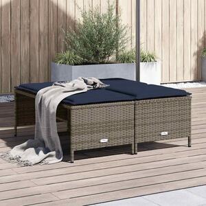 VidaXL 4 db szürke polyrattan kerti szék párnákkal