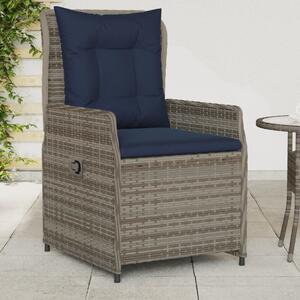 VidaXL 2 db szürke polyrattan dönthető kerti szék
