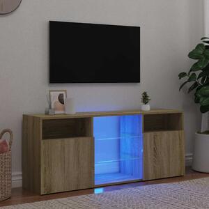 Sonoma tölgy színű TV-szekrény LED lámpákkal 120x30x50 cm