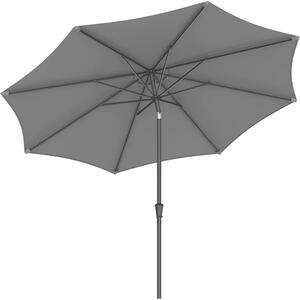 SONGMICS Kerti napernyő karral, 330 cm, UPF 50+, 30°-os dőlés, 8 sugaras fém váz, szürke