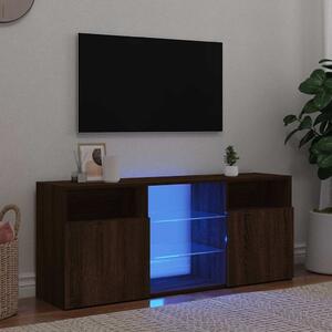 Barna tölgy színű LED-es TV-szekrény 120x30x50 cm