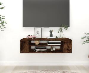 Füstös tölgy színű szerelt fa függő TV-szekrény 100x30x26,5 cm