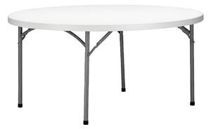 Kerti asztal összecsukható Ø122 cm HDPE, fehér