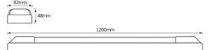 OSRAM LED-es világítócsík POWER BATTEN, 4000 K, 120 cm, 2 izzós., Fehér / opál, Folyosó, fém