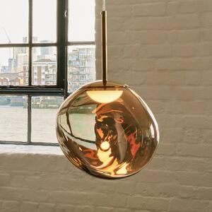 Tom Dixon LED lógó lámpa Melt, Ø 28 cm, bronz színű, dimmelhető, Bronz / antik sárgaréz, Nappali / Étkező, Műanyag, Dizájn
