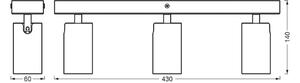 OSRAM OCTAGON fekete mennyezeti spotlámpa, 3 izzós, GU10-LED 927 dimmelhető, dimmelhető, Fekete, Nappali / Étkező, fém, Modern