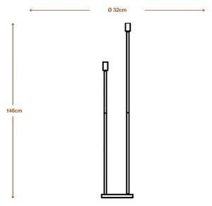 OSRAM DECOR STICK álló lámpa, sötét szürke, magasság 146 cm, 2 x E27, Alu / szürke / cink, Nappali / Étkező, fém, Modern