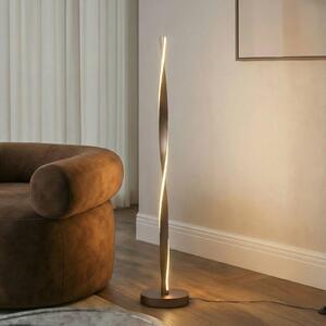 Lindby LED álló világítás Jaren, fekete/barna, 114 cm, CCT, Barna / rozsda, Nappali / Étkező, fém, Modern