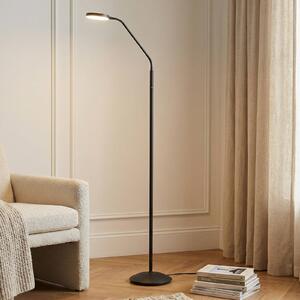 Lindby LED tölthető állólámpa Elvyn, fekete, állítható, dimmelhető, Fekete, Nappali / Étkező, fém, Modern